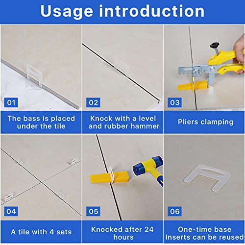 Tile Leveling System Clips Spacers Tile Leveler Clips DIY Tile Leveler Spacers 2100 Pcs 1 (1000 Count)