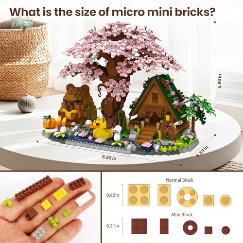 Capybara Cherry Blossom Bonsai Tree House Building Sets for Adults & Kids