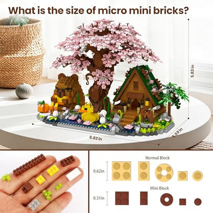 Capybara Cherry Blossom Bonsai Tree House Building Sets for Adults & Kids