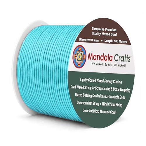 0.5mm Turquoise Waxed Cord