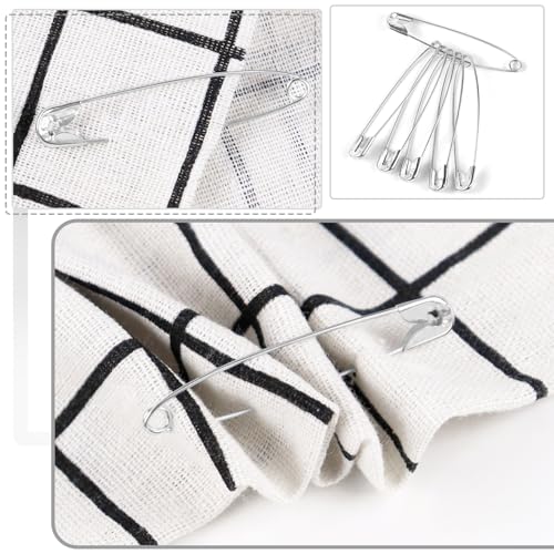 100 Pack Silver Safety Pins Assorted
