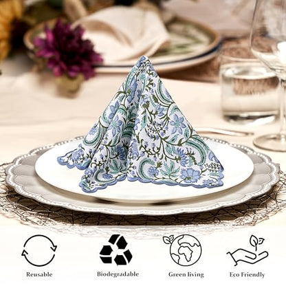 Hand Block Print Cloth Napkins (4 Count)