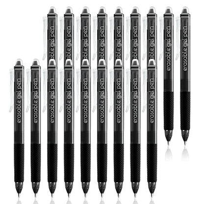 18 Black Retractable Erasable Gel Pens Clicker (18 Count)