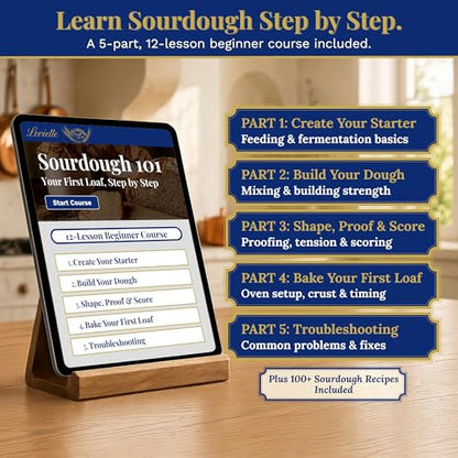 Sourdough Starter Kit for Beginners with Beginner Guide & 100 Recipes