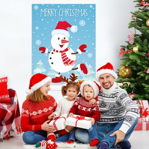 Pin The Snowman Nose Christmas Pin The Tail Party Games Activities for Kids 36 Stickers Christmas Party Decorations School Classroom Activities