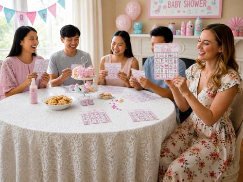 Pink Shower Party Bingo Cards