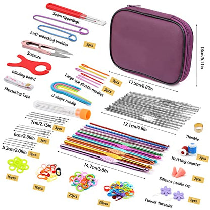 110 Pcs Crochet Hooks Set 0.6