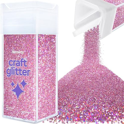 Craft Glitter Shaker Pink Holographic 130g Microfine (3.8 Ounce)