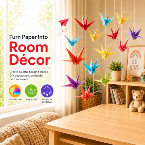 Origami Paper 1000 Sheets 6x6 Inch Colored Craft Paper Double Sided (1000 Count)
