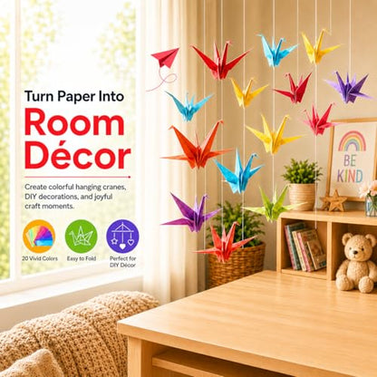 Origami Paper 1000 Sheets 6x6 Inch Colored Craft Paper Double Sided (1000 Count)