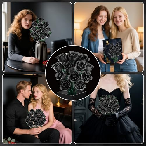 Black Rose Bouquet Building Sets (516 Count)