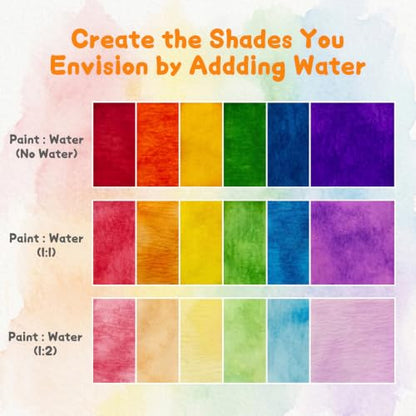6 Colors Liquid Watercolor Paint Set (24 Fl Oz)