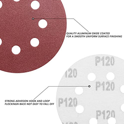 5 Inch 120 Grit Sanding Discs (50 Count)