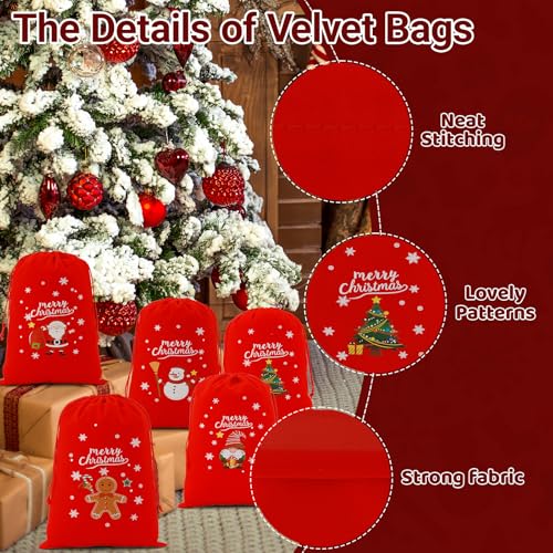Coth Christmas Drawstring Gift Bags Bulk (27.2668 Ounce)