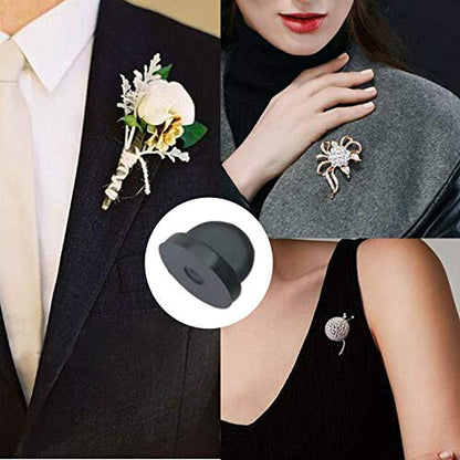 100pcs Rubber Pin Backs PVC Butterfly Clutch Enamel Lapel Pin Backings Cap Keepers Replacement for Uniform Badges Comfort Fit Tie Tack Pins Backing Holder Clasp (100 Count)