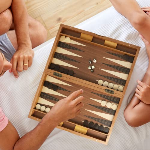 GSE Premium Wooden Inlay Backgammon Board Set