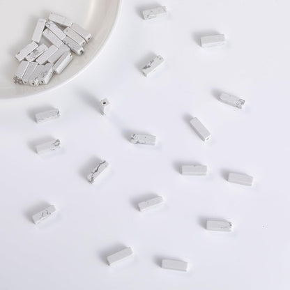 Natural White Turquoise Rectangle Tube Beads 4x13mm 38cm/str Loose Semi Gemstone Stone Beads for Making Bracelets Necklace Earrings