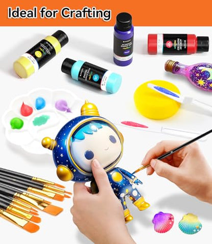 52 PCS Classic & Pastel & Glow in the Dark Acrylic Paint Set