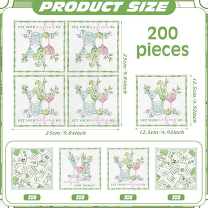 200 Pieces Mahjong Cocktail Napkins 2 (200 Count)