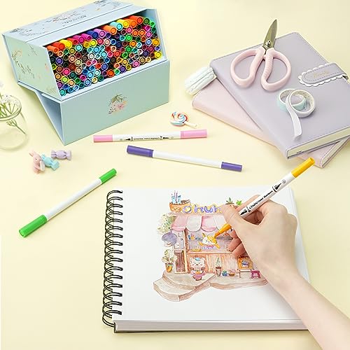 Adult Coloring Book Markers 120 Color Dual Tip Water (120 Count)