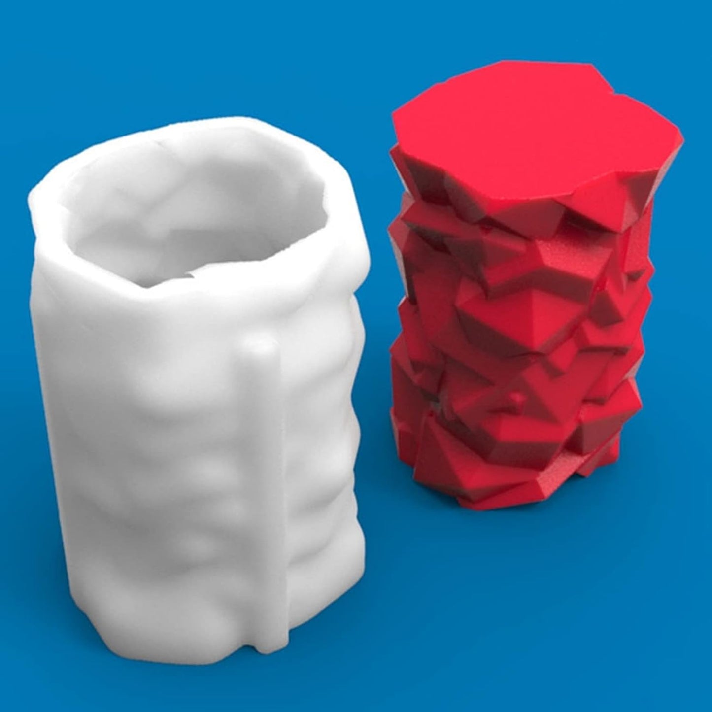 3D Cylindrical Candle Silicone Mold Stone Stacking Layered Candle Soap Mould Fondant Chocolate Cake Candy Baking Mold Plaster Epoxy Resin Clay Mould