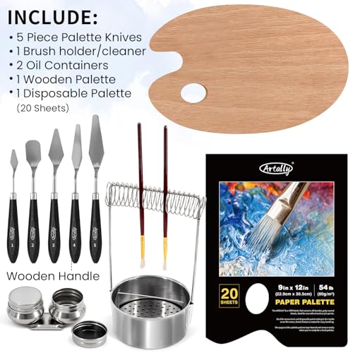 82Pcs Professional Oil Painting Set with Easel Box