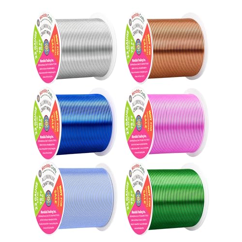 22 GA Pink Green Blue Assorted Anodized Aluminum Craft Wire (450 Foot)