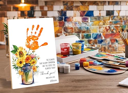 DIY Flowers Handprint Keepsake for Teacher Appreciation Gifts (10 Count)
