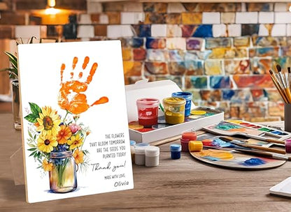 DIY Flowers Handprint Keepsake for Teacher Appreciation Gifts (10 Count)