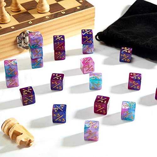 24 Pcs Pieces D6 Dice Counters with 2 Bag
