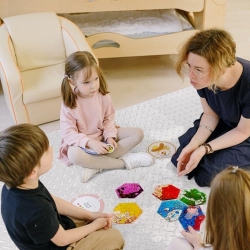 8 Pack Hexagon Liquid Tiles for Kids (8 Count)