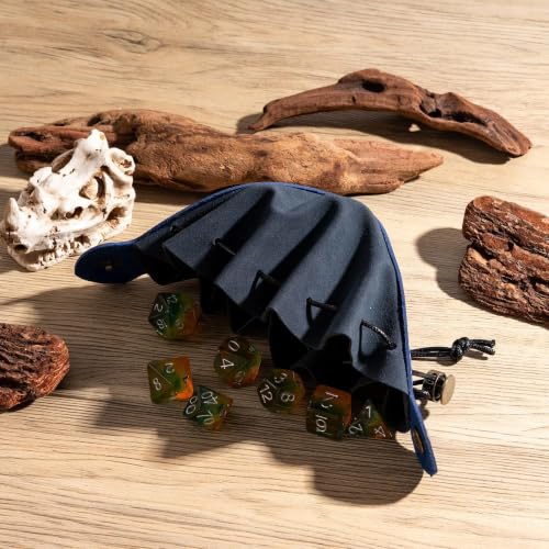 Blue Drawstring Dice Bag and Rolling Tray
