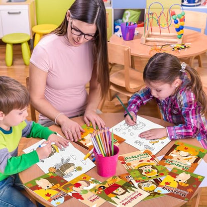 Fall Hedgehog Coloring Books (24 Count)