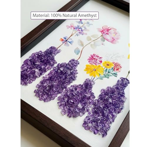 DIY Real Amethyst Crystal Mosaic Kit Vase Art for Home Decor Gift