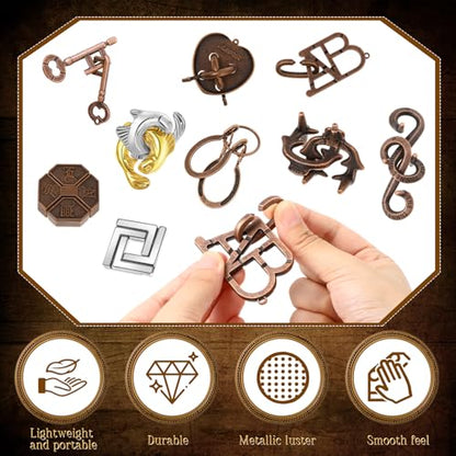 24 Pcs Metal Brain Teaser Puzzles for Adults IQ Logic (24 Count)