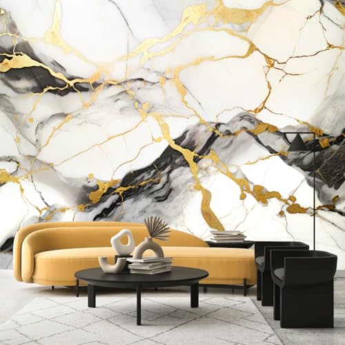 Black and Gold Marble Wallpaper wall murals for Bedroom 114"x74"