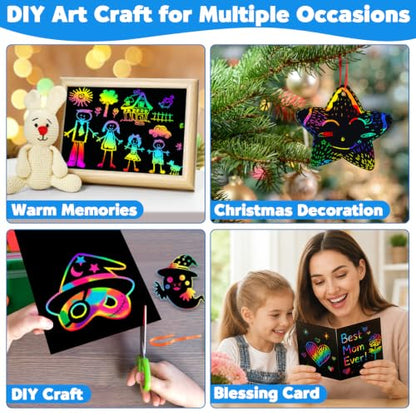 100PCS Rainbow Scratch Paper Art Gifts