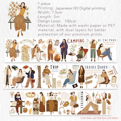 Pre Cut Planner's Day 2 Washi Tape (16.4042 Foot)