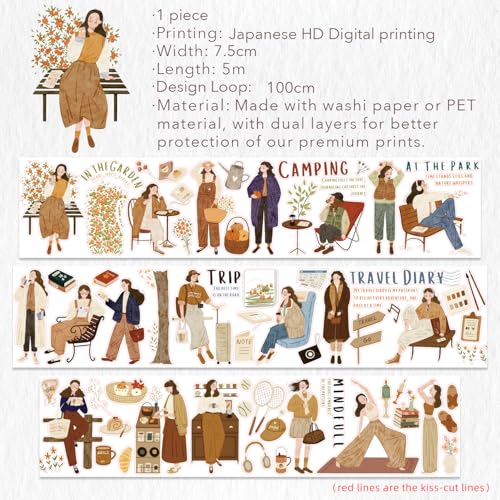 Pre Cut Planner’s Day 2 Wide PET Tape (16.4042 Foot)