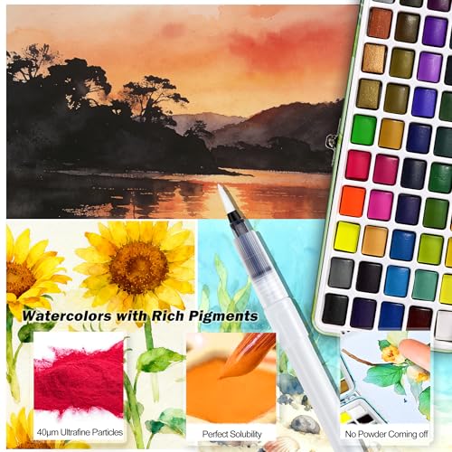 50 Colors Watercolor Paint Set (50 Count)