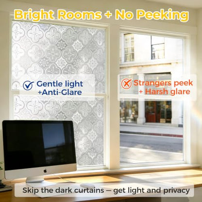 Window Privacy Film Decorative Non (1378.55 sq inches sq inches)