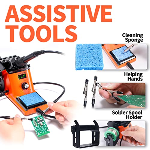 926 III 60W LED Display Soldering Iron Station Kit w 2 Helping Hands