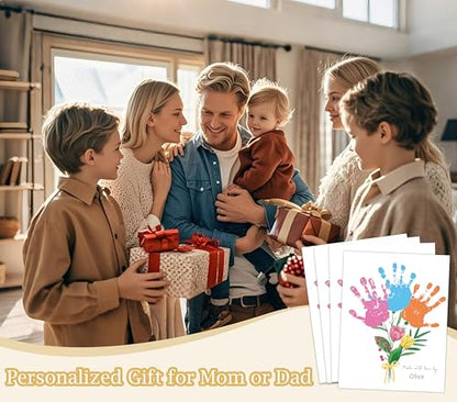 Flower Bouquet Handprint Art Craft Kit Birthday Gifts for Mom & Grandma (10 Count)