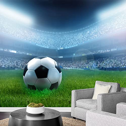 Close Up of a Football Ball on a Full Stadium