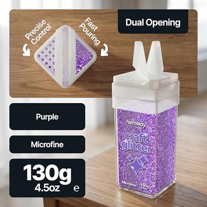 Craft Glitter Shaker Purple 110g Microfine (3.8 Ounce)
