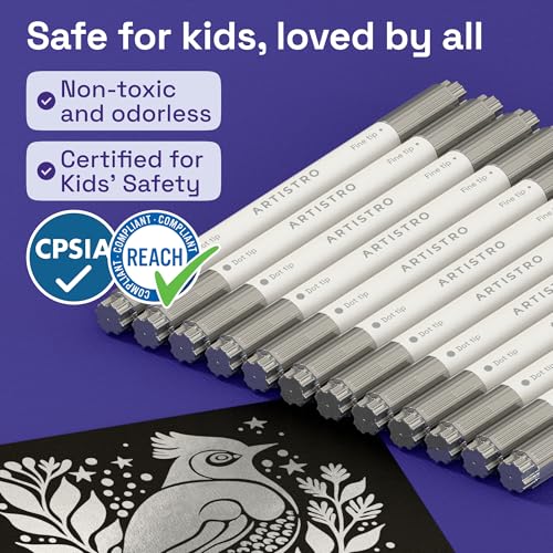 Silver Dual Tip Acrylic Paint Marker Pens (12 Count)