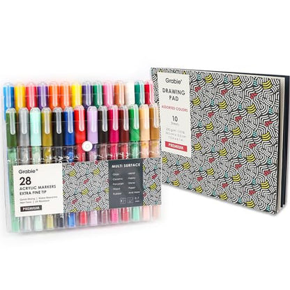 Pack of 28 Color Acrylic Paint Markers