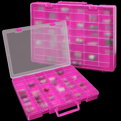 2 Pcs 48 Grids Plastic Bead Organizer Box with Divider (2 Count)