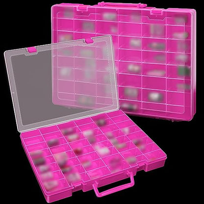 2 Pcs 48 Grids Plastic Bead Organizer Box with Divider (2 Count)