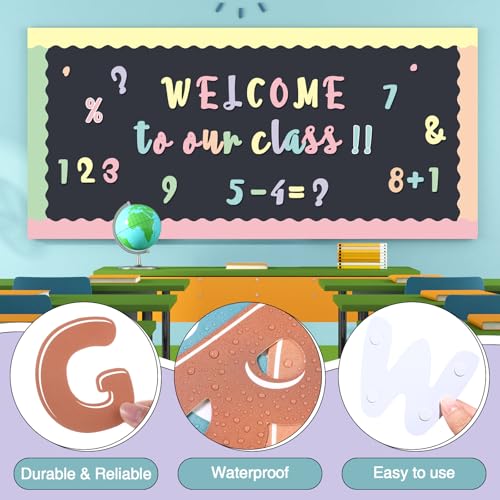 221 Pcs Pastel Bulletin Board Letters for Classroom Wall (225 Count)